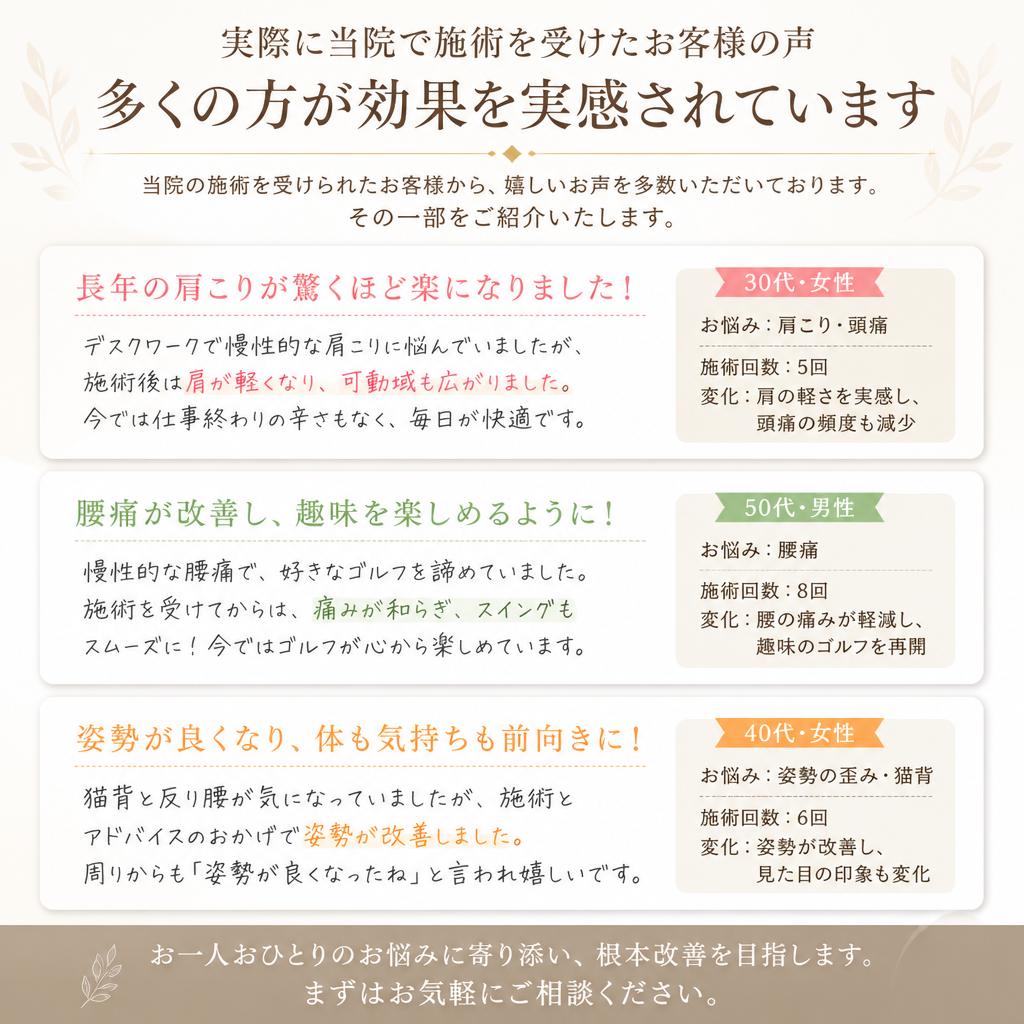 お客様の体験談