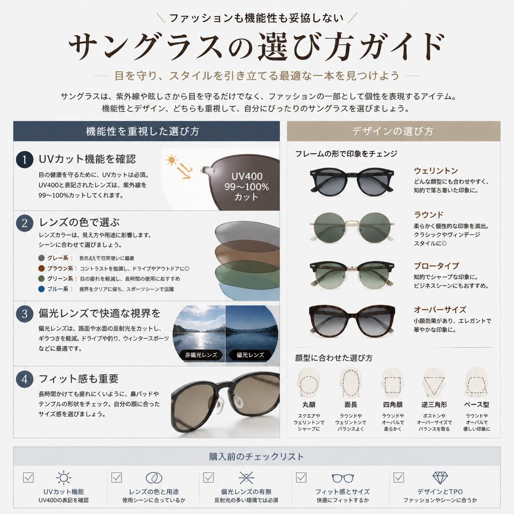 サングラスの選び方とポイント