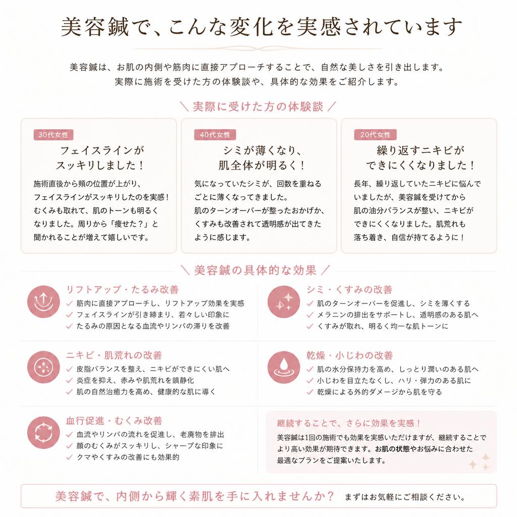4. 美容鍼での具体的な効果
