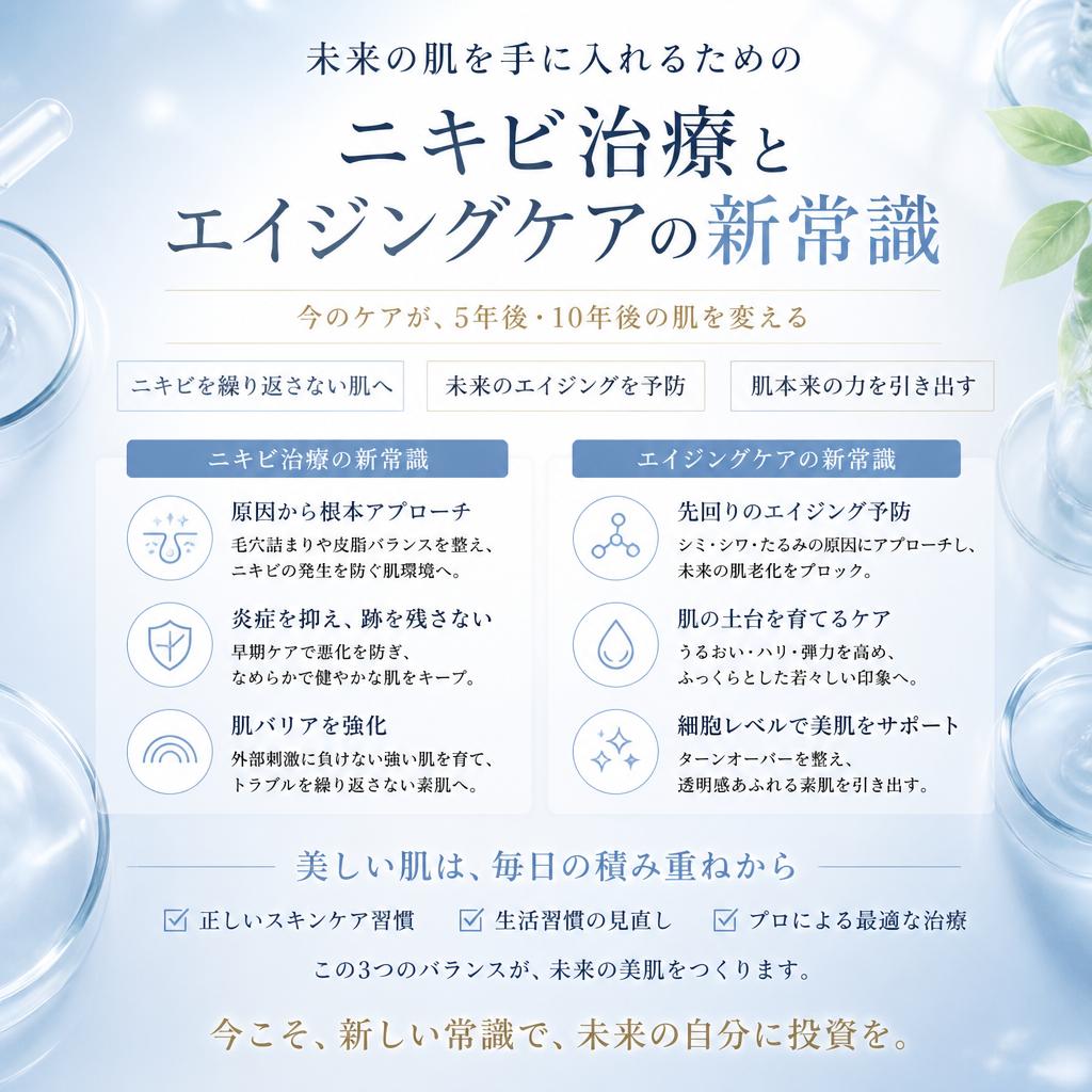 未来の肌を手に入れるためのニキビ治療とエイジングケアの新常識