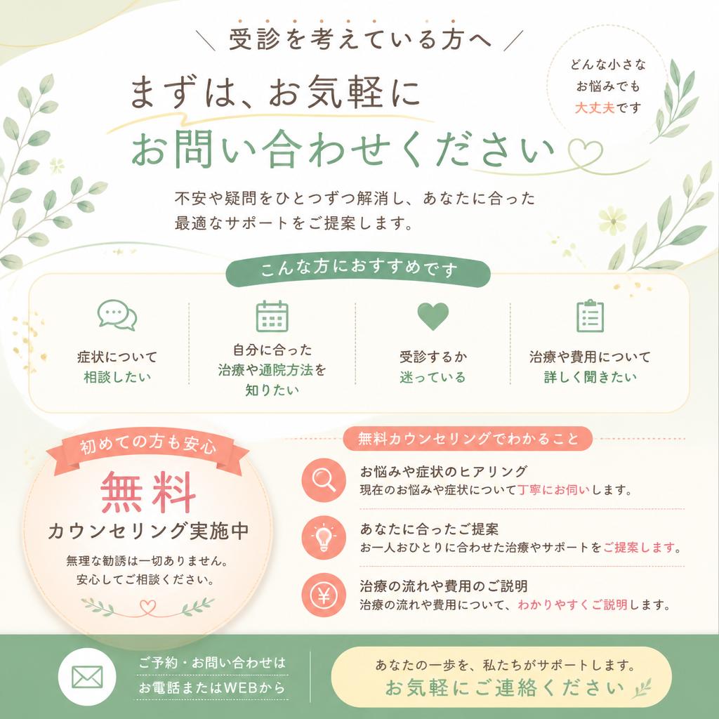7. お問い合わせ、無料カウンセリングのご案内