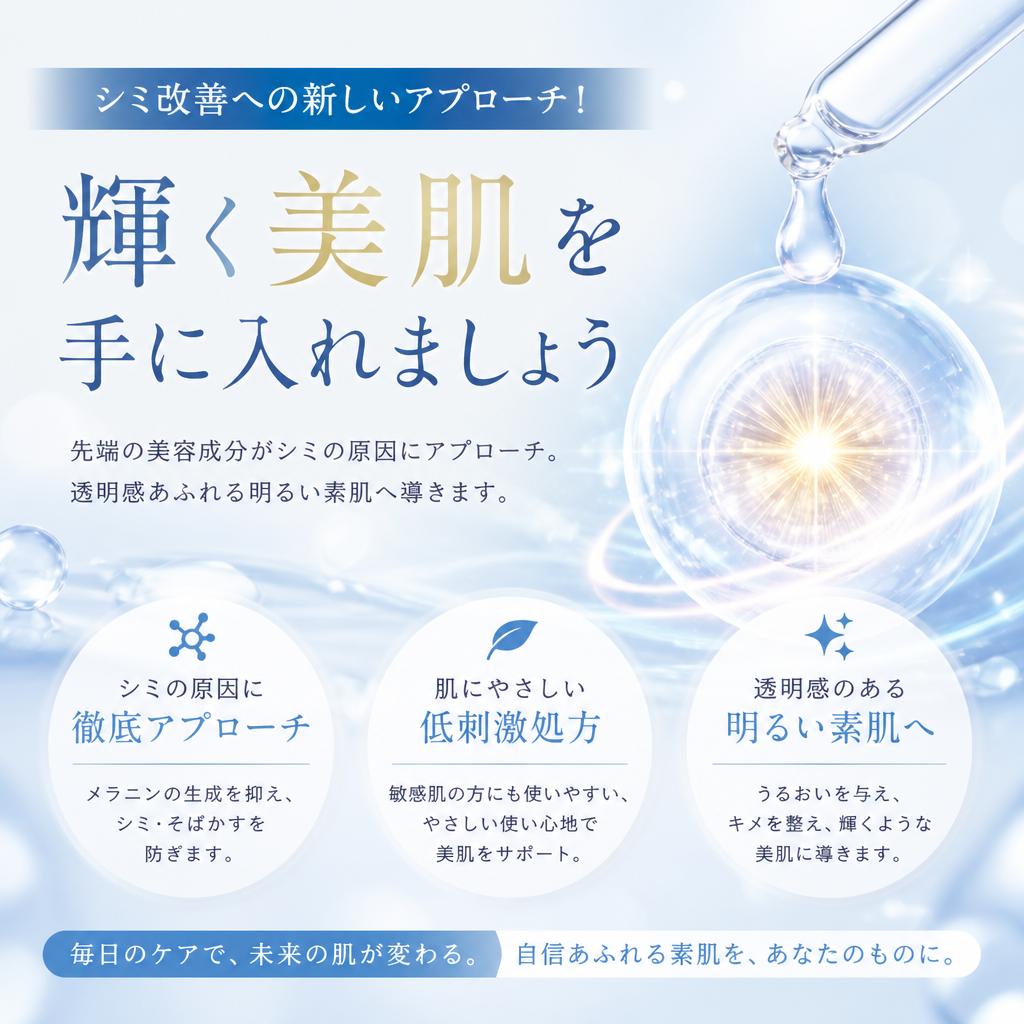 シミ改善への新しいアプローチ！輝く美肌を手に入れましょう