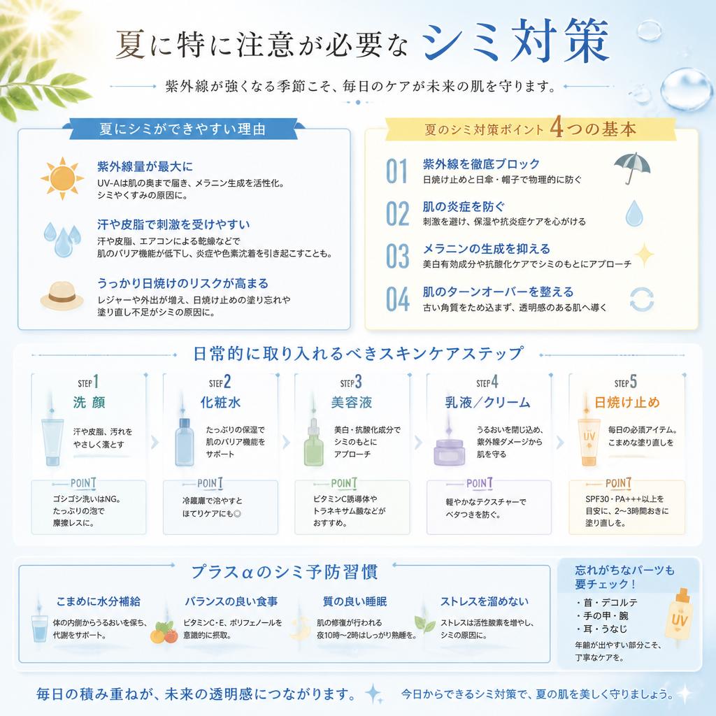 2. 夏のシミ対策｜効果的なケア方法